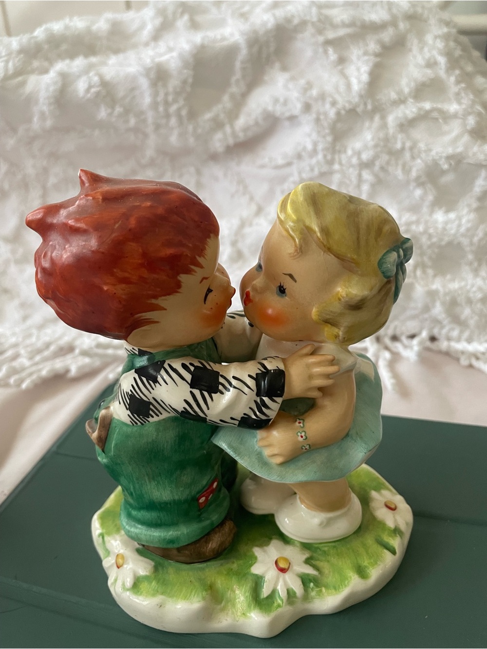 Two Vintage Goebel Charlot Byj Ceramic Redhead Children Figurines, marked.